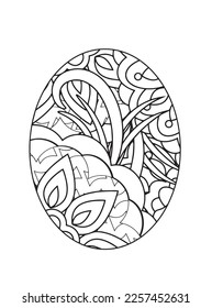 Mandala de huevo de Pascua Colores Páginas