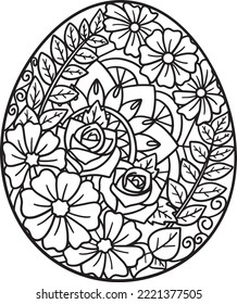 Easter Egg Mandala Isolated Coloring Page