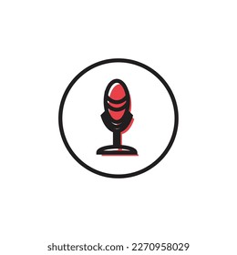Easter egg and microphone icon. Flat design style eps 10