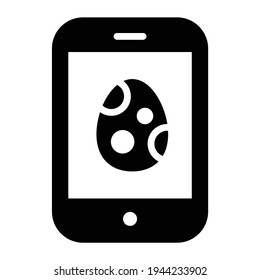 Easter egg, mobile Silhouette, Glyph icon.