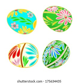 Easter egg multicolored vector illustration without gradients