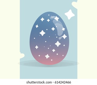 Easter Egg Night Sky Colored for Easter holidays vector illustration