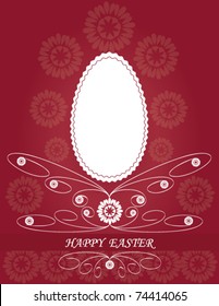 easter egg on background of flowers