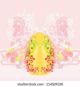  Easter Egg On floral Background