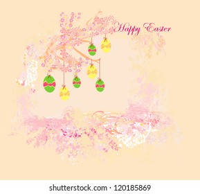  Easter Egg On floral Background