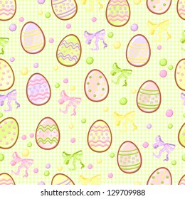 Easter egg on green background