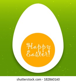 Easter egg on green vintage background. Vector illustration.
