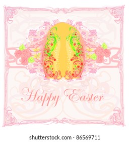Easter Egg On Grunge Background