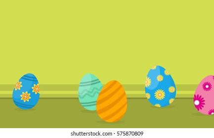 Easter egg on landscape backgrounds
