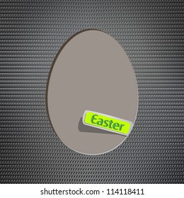 Easter egg on metal surface