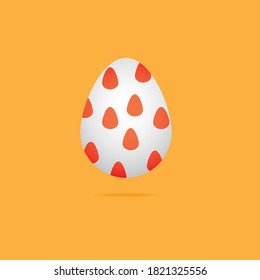 Easter egg on orange background, vector illustration