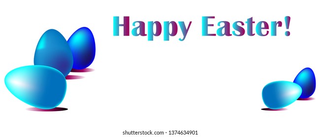 Easter Egg on white background Text Happy Easter!