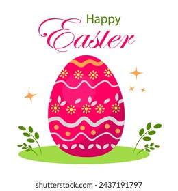 Easter egg on white background. Greeting Card