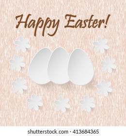 Easter egg on wood background vector illustration for greeting card, promotion, poster, flier, web, article