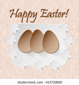 Easter egg on wood background vector illustration for greeting card, promotion, poster, flier, web, article