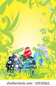 easter egg on yellow background