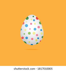 Easter egg on a yellow background, drawing, vector illustration