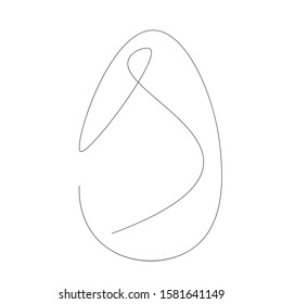 Easter egg one line drawing vector illustration