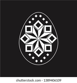 Easter egg one piece ornament color white background gray
