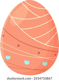 Easter Egg with Ornament Colored Cartoon Illustration