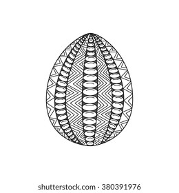 Easter egg with ornament doodle style. Decorative element.