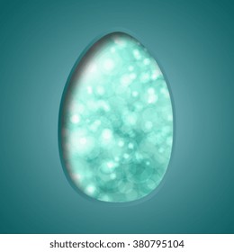 The Easter egg with  ornament. Isolated vector egg embossed on a paper.
