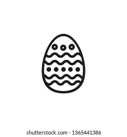 Easter egg with ornament line icon. Decorating eggs, traditional culture, religious holiday. Easter concept. Vector illustration can be used for topics like holiday, religion, celebration