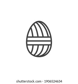 Easter egg ornament line icon. linear style sign for mobile concept and web design. Easter egg decorated outline vector icon. Symbol, logo illustration. Vector graphics