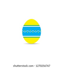 Easter egg with ornament on a white background. Spring holiday. Vector Illustration. Happy easter egg.