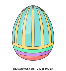 Ostereier mit Ornament. Retro Design Elemente für Ferienkarten. Frohe Ostern! Cartoon-Wohnung, Retro-Stil Vektor-Illustration. 