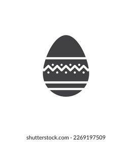 Huevo de Pascua con icono vector de adorno. signo plano relleno para concepto móvil y diseño web. Icono feliz de glifo de huevo de Pascua. Símbolo, ilustración del logotipo. Gráficos vectoriales