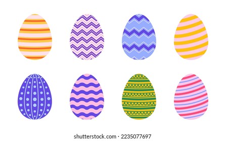 Easter egg ornament vector set. 
Easter egg colorful hunt decoraton.