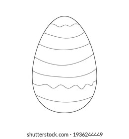 Huevo De Pascua Con Ornamento Para Su Diseño. Libro de colorear para niños. Diseño vectorial dibujado a mano.