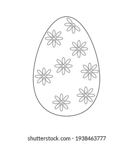 Easter Egg With Ornament For Your Design. Coloring book for kids. Hand drawn vector design.