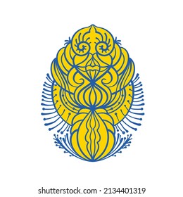 The Easter egg. Ornamental vector illustration.