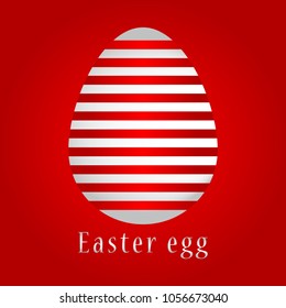 Easter egg with ornaments on a red background. Vector illustration