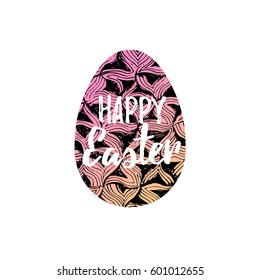 Easter Egg ornate, doodle, decorative, whimsical, fancy, zentangle, vector design elements background. For greeting card, poster, banner, web, print, blog post, sticker, badge, logo