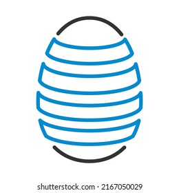 Easter Egg With Ornate Icon. Editable Bold Outline With Color Fill Design. Vector Illustration.