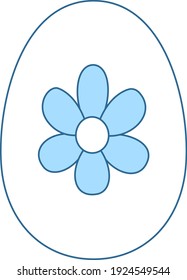 Ostereier mit Ornat-Symbol. Einfach mit dem Design der blauen Füllung übereinstimmen. Vektorgrafik.