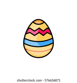 Easter egg outline flat icon