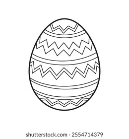 Easter egg outline, hand drawing Easter egg vector illustration