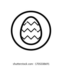 Easter egg. Outline icon in a circle. Celebration vector illustration