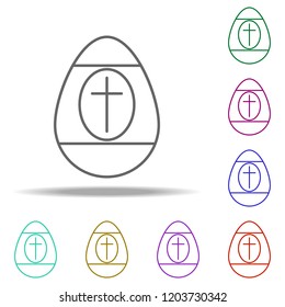 Easter egg outline icon. Elements of religion in multi color style icons. Simple icon for websites, web design, mobile app, info graphics