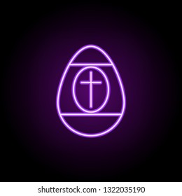 Easter egg outline icon. Elements of religion in neon style icons. Simple icon for websites, web design, mobile app, info graphics