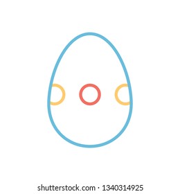 Easter Egg Outline Vector Icon