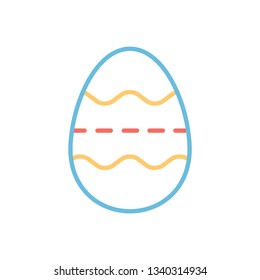 Easter Egg Outline Vector Icon