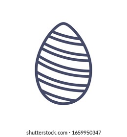 easter egg over white background, line style icon, vector illustration