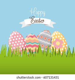 easter egg paint icon vector illustration design