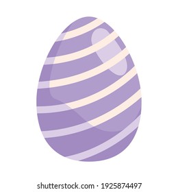 easter egg paint with lilac and white stripes vector illustration design