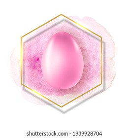 Huevo de Pascua con salpicaduras de pintura y marco dorado. EPS10 de ilustración vectorial